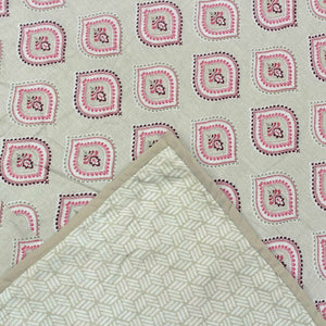 Riva Floral Cotton Dohar, Peach