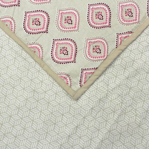 Riva Floral Cotton Dohar, Peach