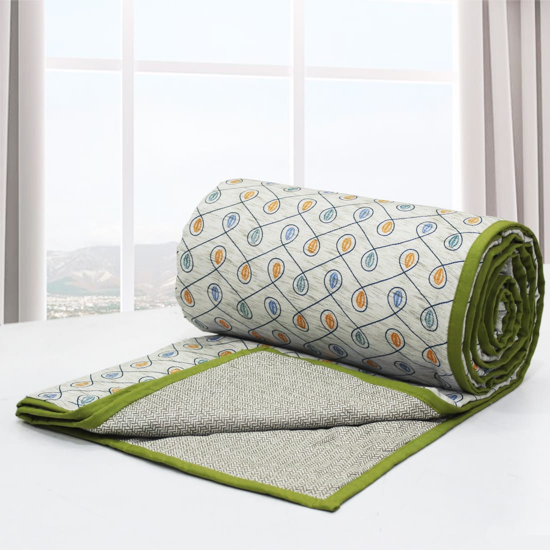 Riva Floral Cotton Dohar, Green