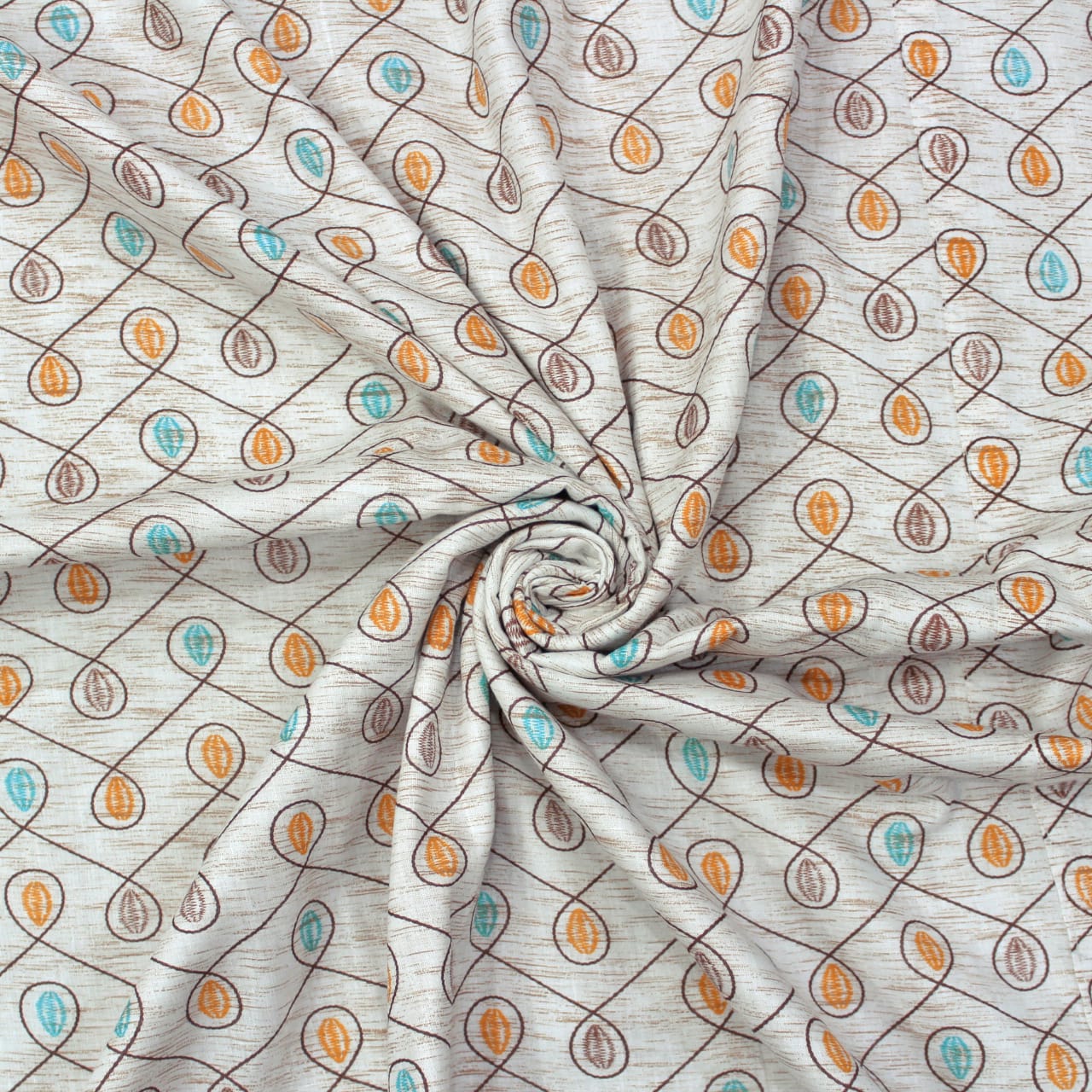 Riva Floral Cotton Dohar, Brown