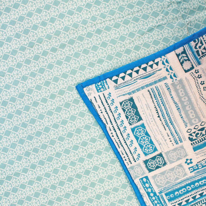 Riva Floral Cotton Dohar, Blue