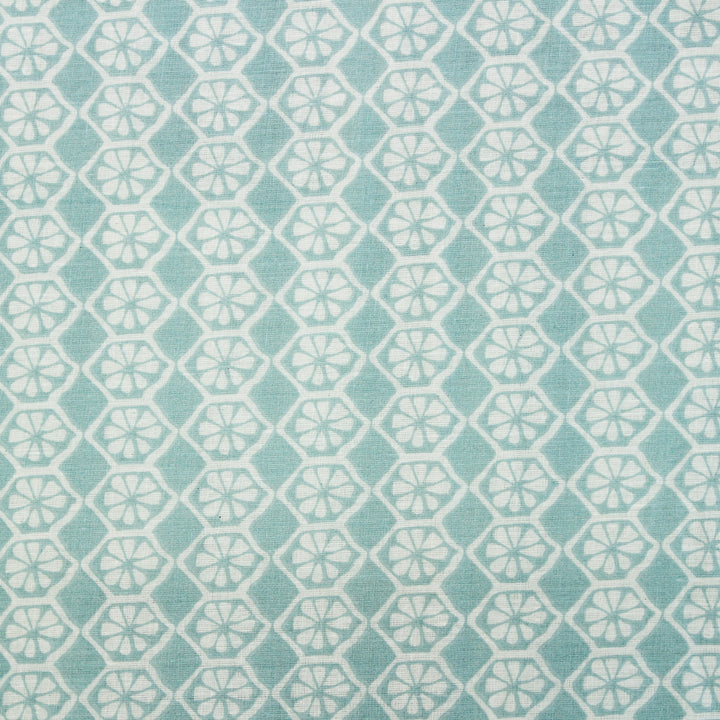 Close Up View Riva Floral Cotton Dohar, Blue Design 