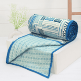 Riva Floral Cotton Dohar, Blue