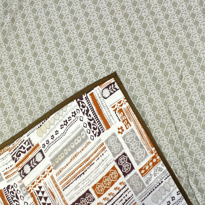 Riva Floral Cotton Dohar, Coffee