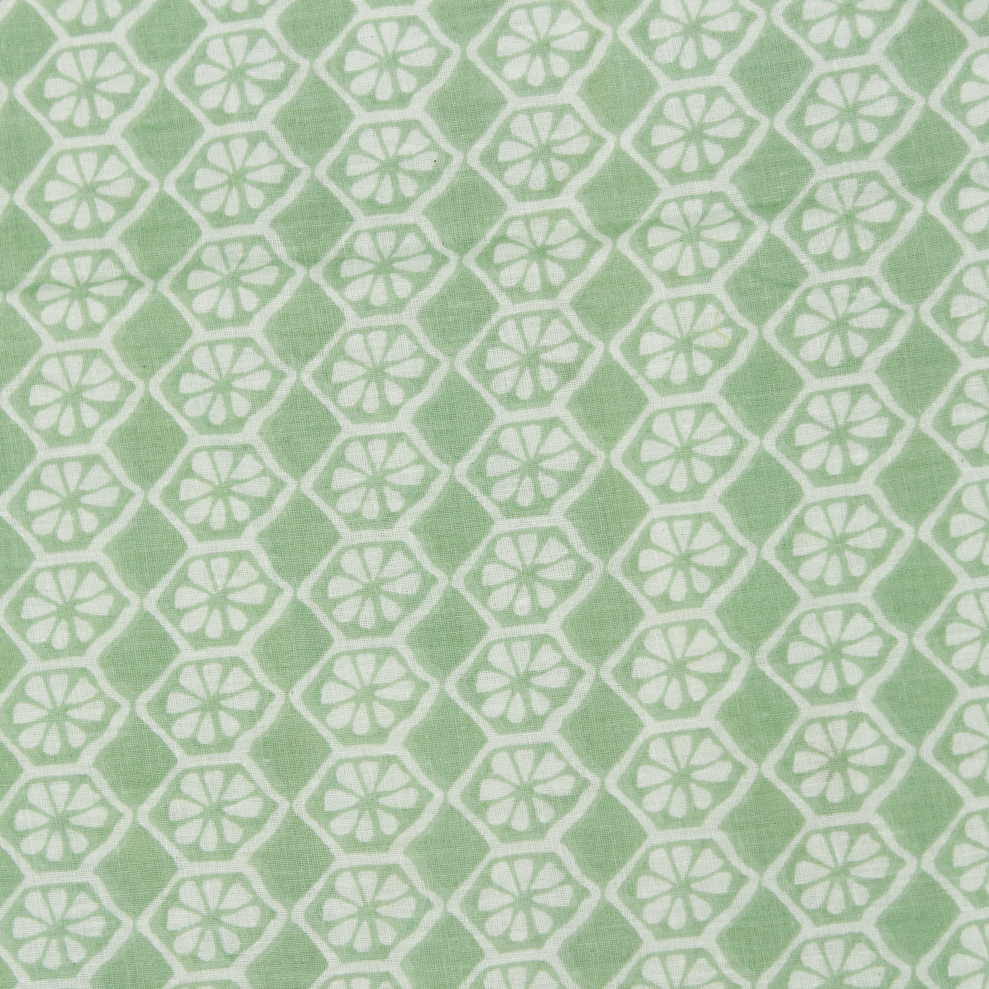 Full view Riva Floral Cotton Dohar, Green Design 