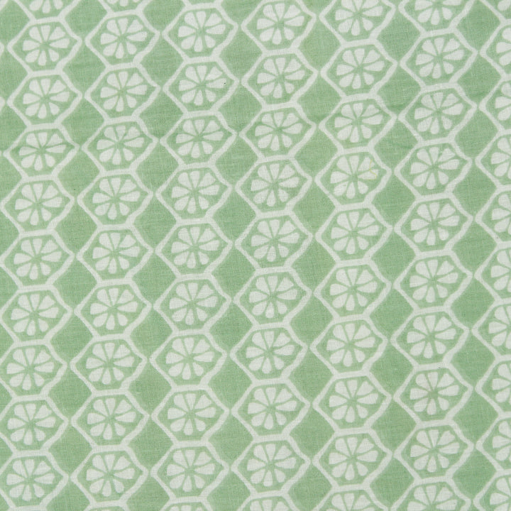 Full view Riva Floral Cotton Dohar, Green Design 