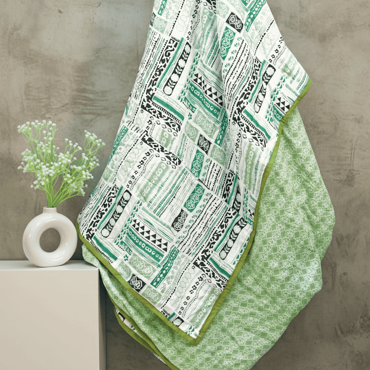 Riva Floral Cotton Dohar, Green