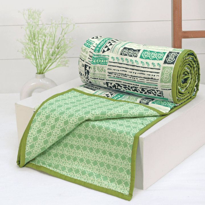 Riva Floral Cotton Dohar, Green