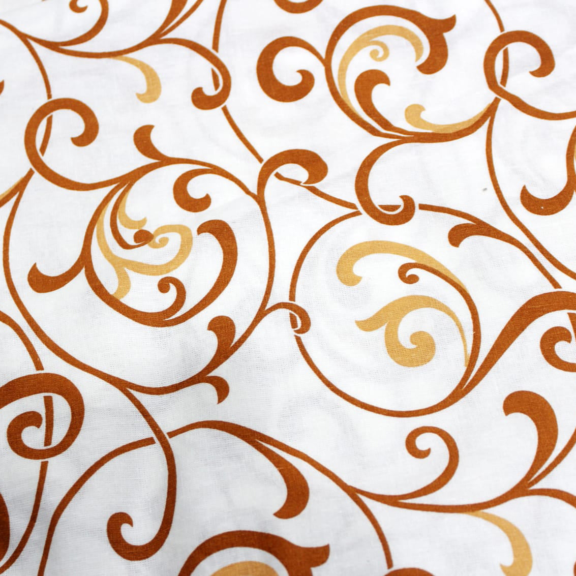 Full View  Printed Cotton 144 TC Duvet Cover - Mustard
