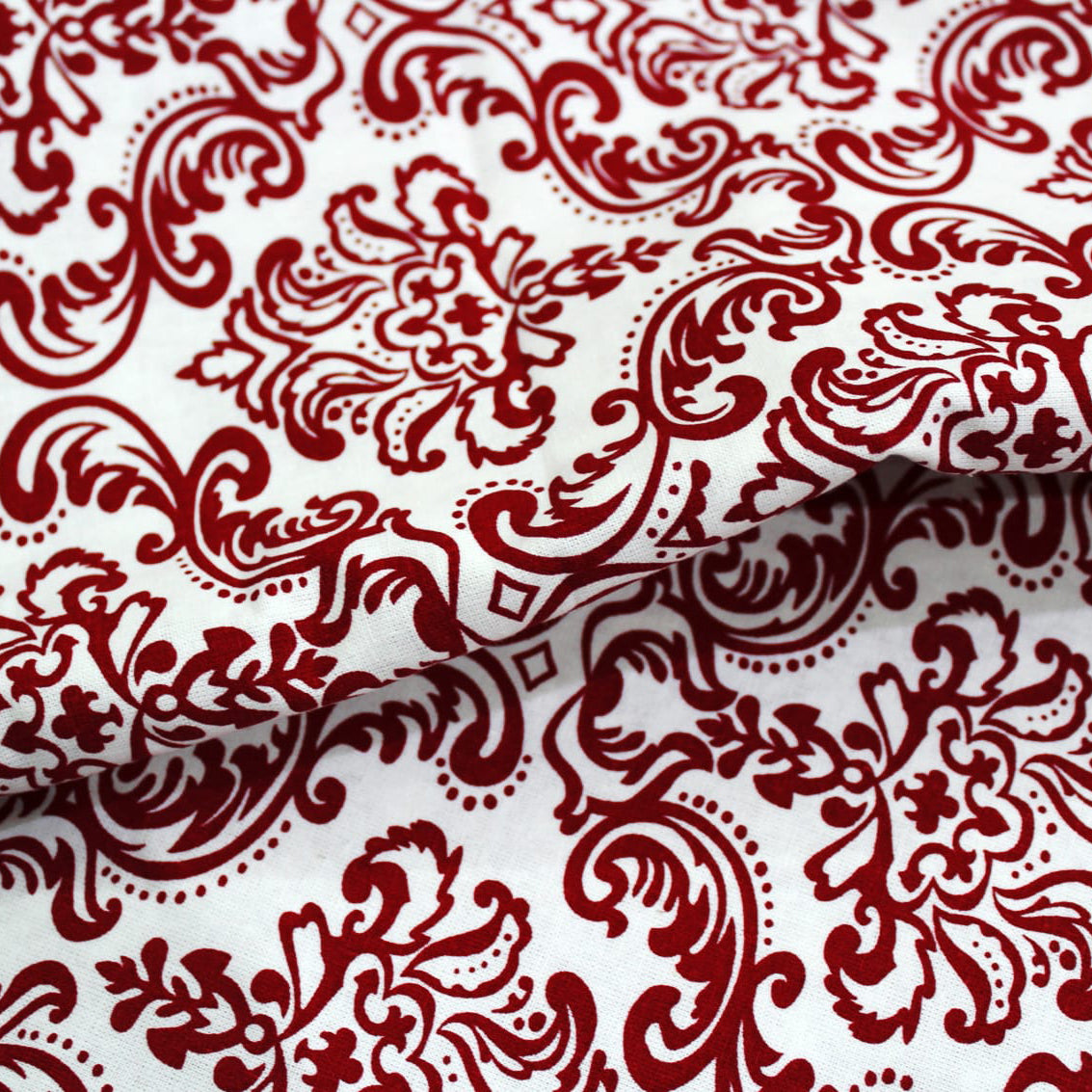 Printed Cotton 144 TC Duvet Cover - Maroon