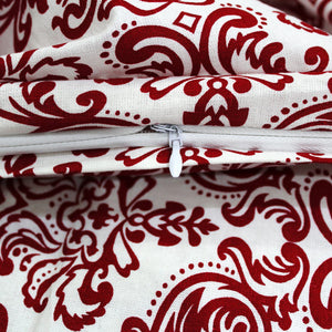 Close-up of zipper closure Printed Cotton 144 TC Duvet Cover - Maroon
