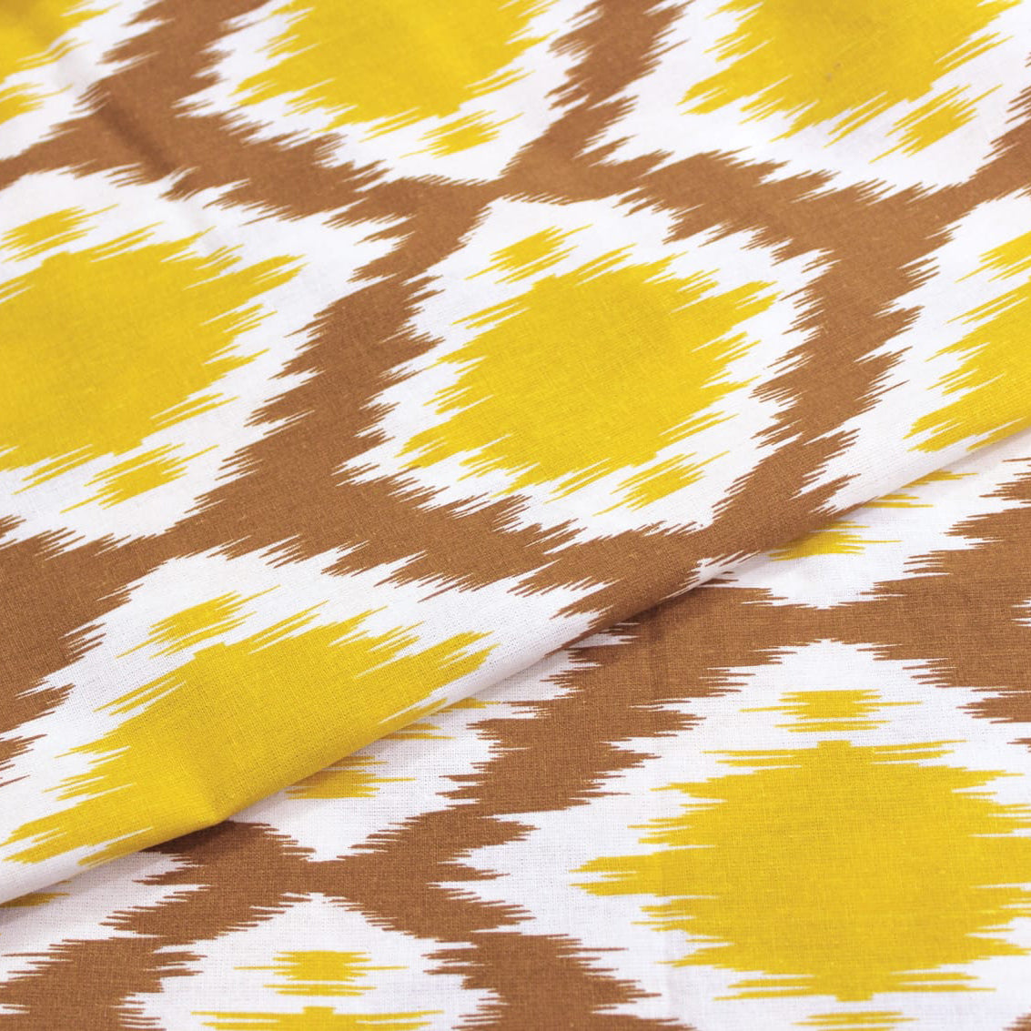 Printed Cotton 144 TC Duvet Cover - Mustard