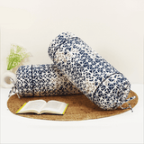 Printed Geometrical Cotton 2 Pcs Bolster Cover set - Blue