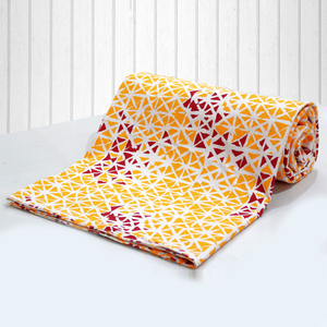 Printed Cotton 144 TC Duvet Cover - Mustard