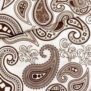 Printed Cotton 144 TC Duvet Cover - Brown