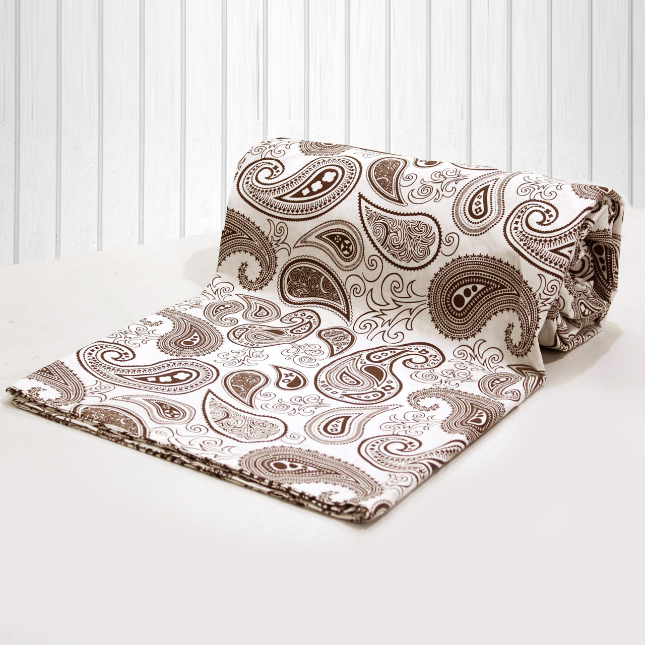 Printed Cotton 144 TC Duvet Cover - Brown