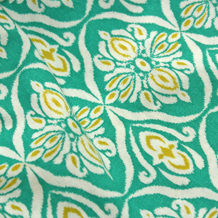 Close-up of Printed Ikat Cotton Design 