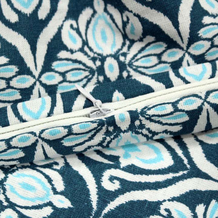 Close-up of Printed Cotton 144 TC Duvet Cover - Navy Blue