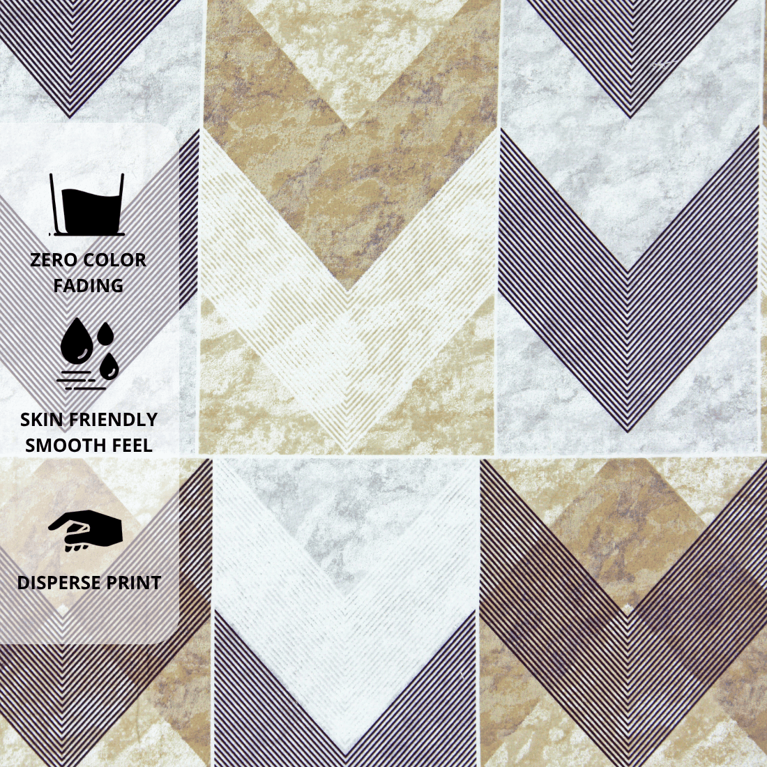 Close up Printed Geometrical Cotton 144 TC Fitted Bedsheet  Design 