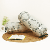 Printed Floral Cotton 2 Pcs Bolster Cover set - Grey