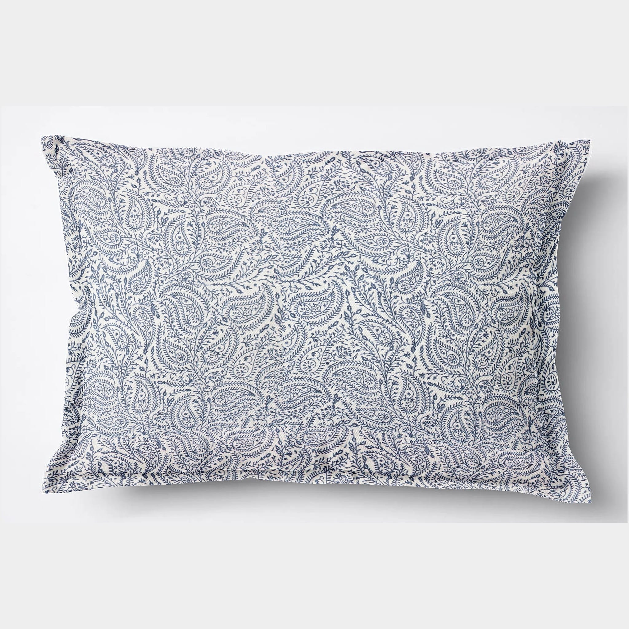 Stylish Blue Printed 144 TC Cotton Paisley Fitted Bedsheet At Best Price
