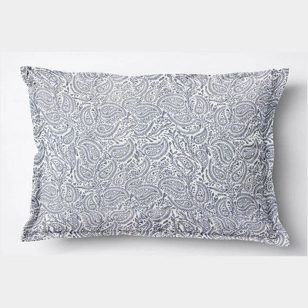 Printed Floral 2 Pcs Cotton Pillow Cover Set - Grey