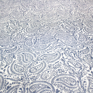 Stylish Blue Printed 144 TC Cotton Paisley Fitted Bedsheet At Best Price