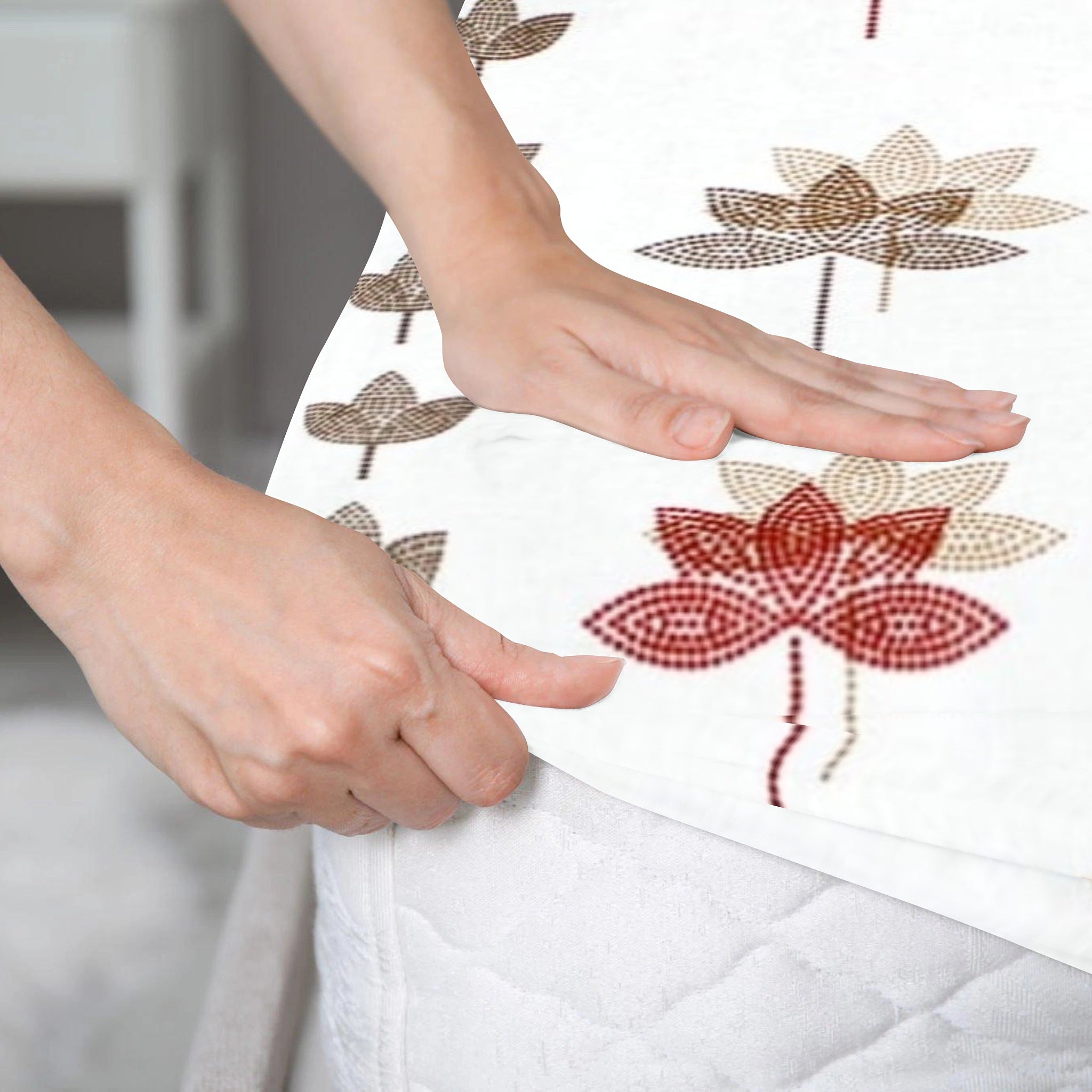 Stylish Multicolor Printed 144 TC Cotton Floral Fitted Bedsheet At Best Price