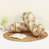 Printed Floral Cotton 2 Pcs Bolster Cover set - Brown