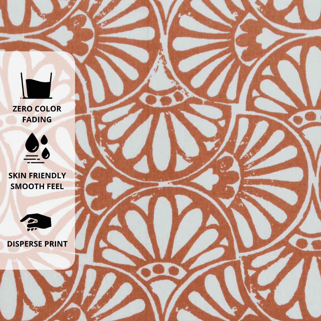 Close up Printed Floral Cotton 144 TC Fitted Bedsheet Design 