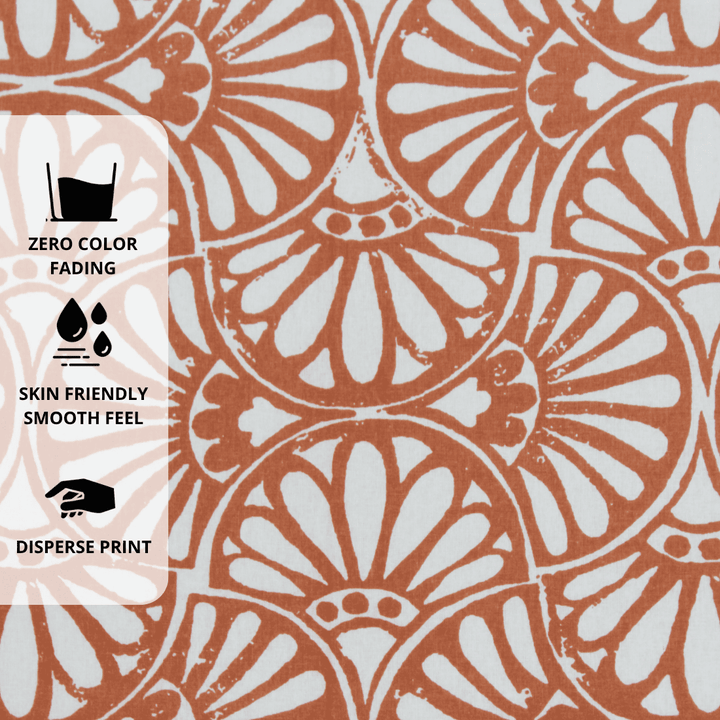 Close up Printed Floral Cotton 144 TC Fitted Bedsheet Design 