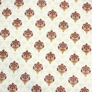 Printed Damask Cotton 144 TC Fitted Bedsheet Design 