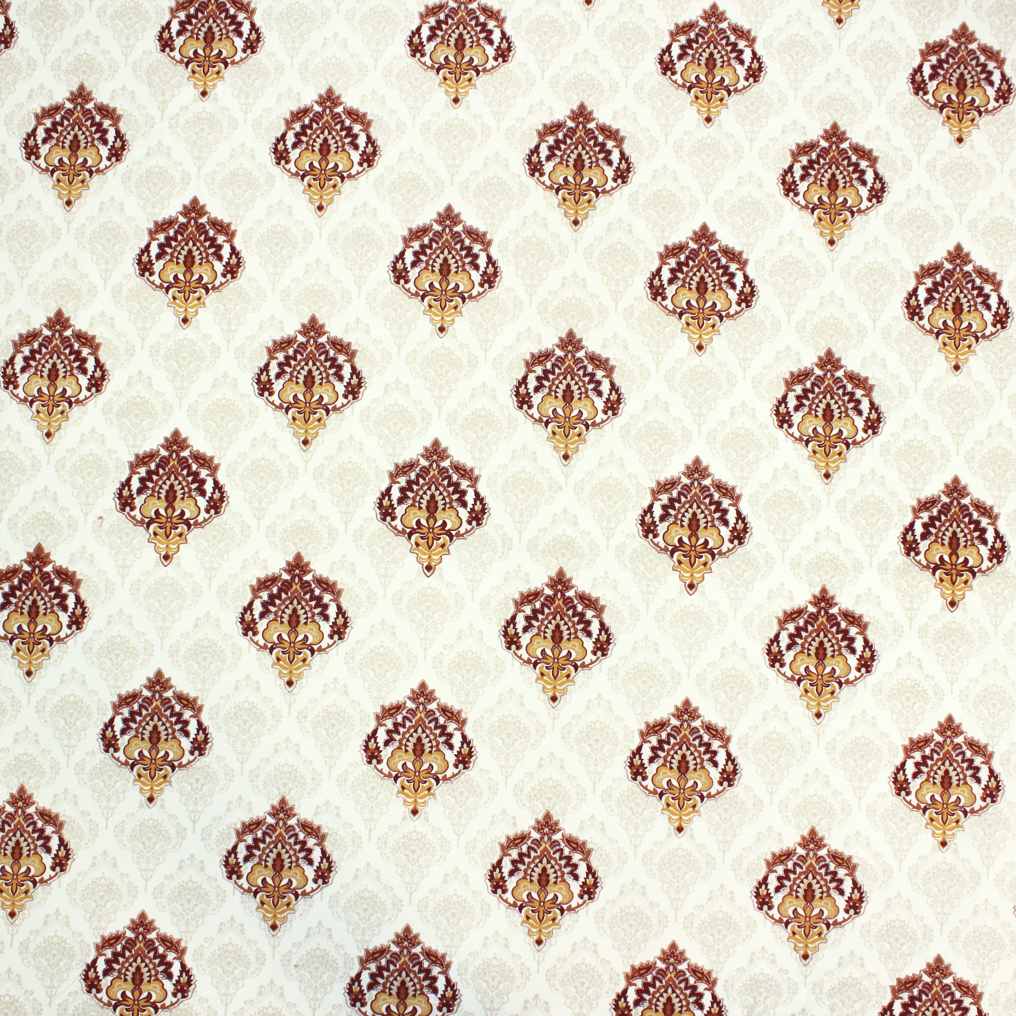 Printed Damask Cotton 144 TC Fitted Bedsheet Design 