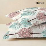 Printed Floral 2 Pcs Cotton Pillow Cover Set - Multicolor