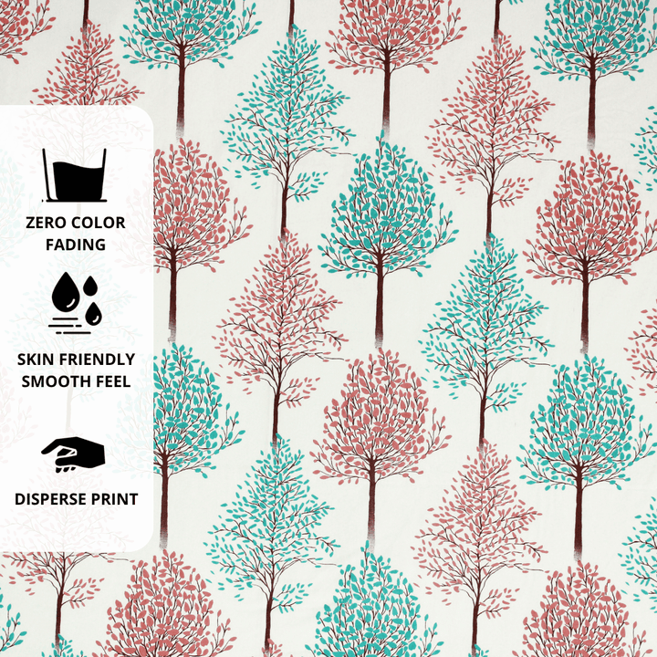 Printed Floral Cotton 144 TC Fitted Bedsheet Design 