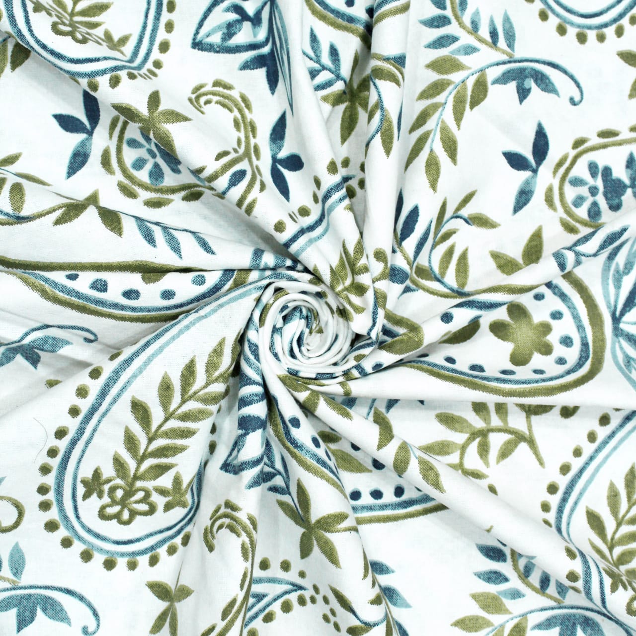 Printed Paisley Cotton 144 TC Fitted Bedsheet 