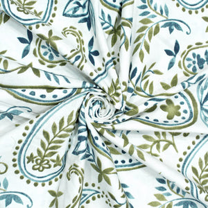 Printed Paisley Cotton 144 TC Fitted Bedsheet 