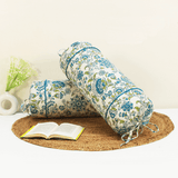 Printed Floral Cotton 2 Pcs Bolster Cover set - Blue