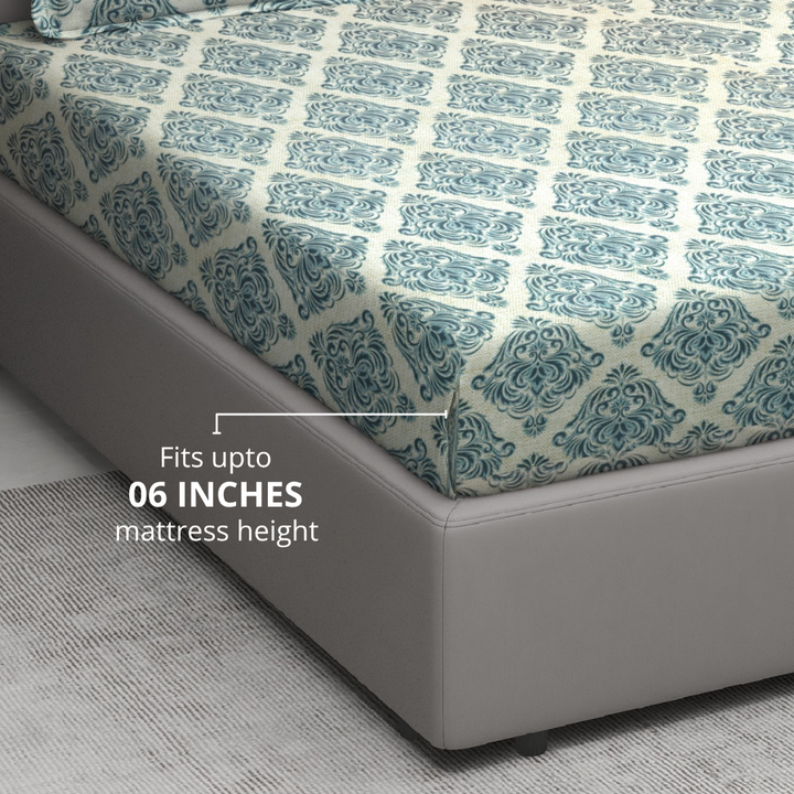 Printed Floral Cotton 144 TC Fitted Bedsheet