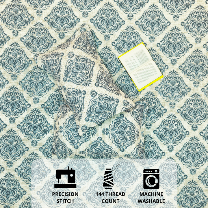 Printed Floral Cotton 144 TC Fitted Bedsheet with pillow Cover 