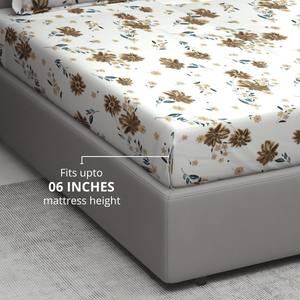 Fitted Bedsheet Fits Upto 06 Inches 