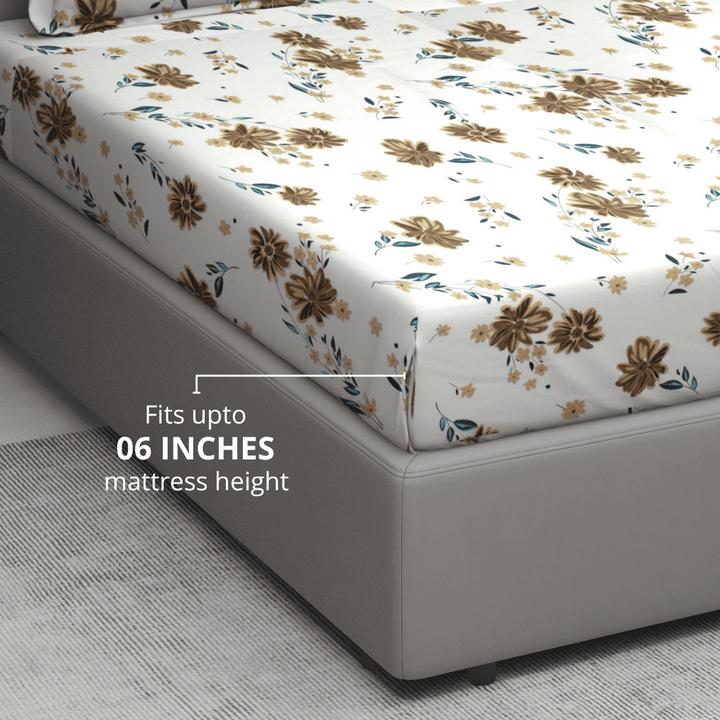 Fitted Bedsheet Fits Upto 06 Inches 