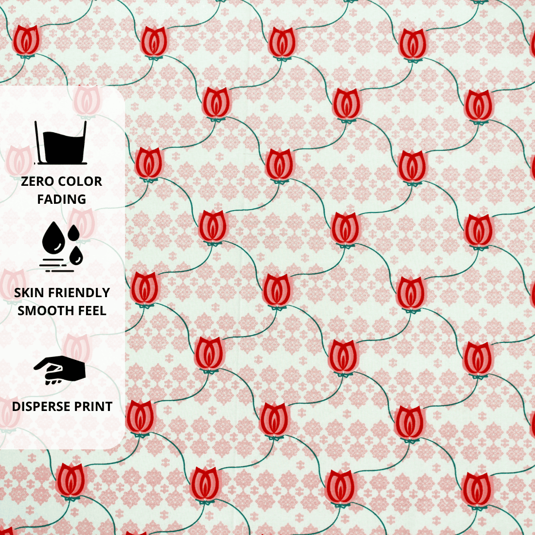 Printed Floral Cotton 144 TC Fitted Bedsheet  Design 