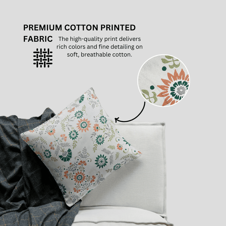 Premium cotton printed cushion cove