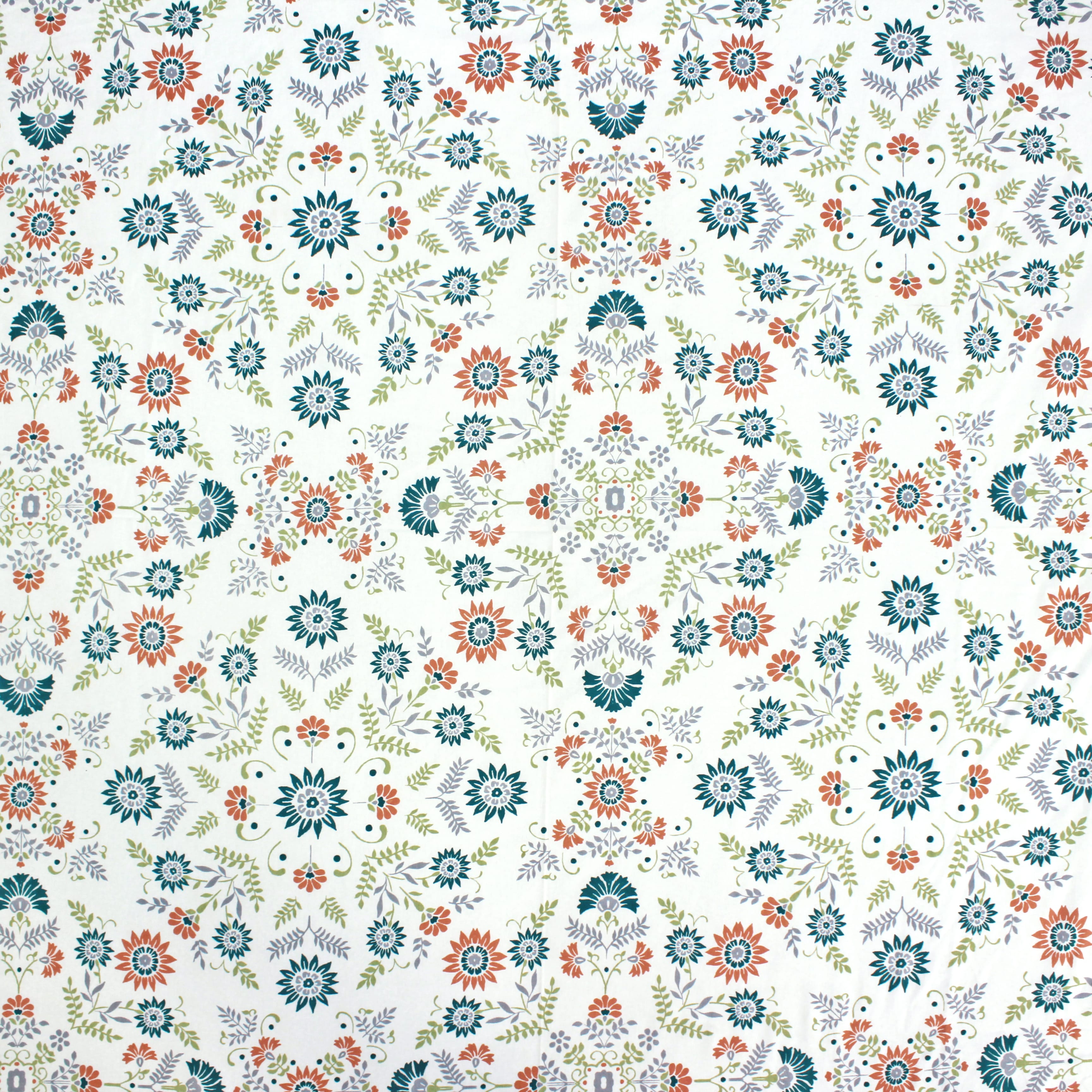 Printed Floral Cotton 144 TC Fitted Bedsheet Design 