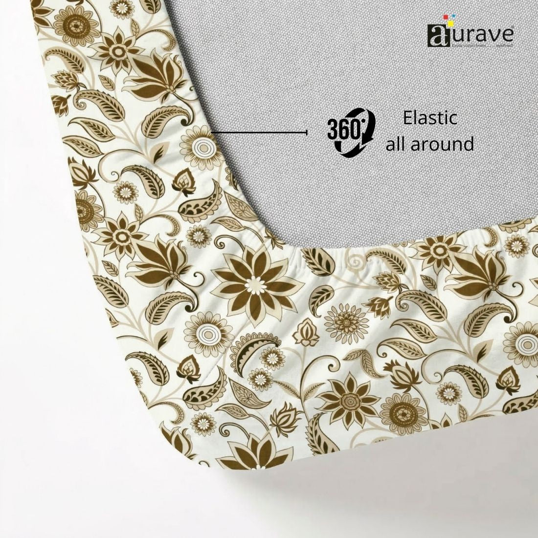 Elastic fitted bedsheet and floral Patterned, Elastic all around 360°.