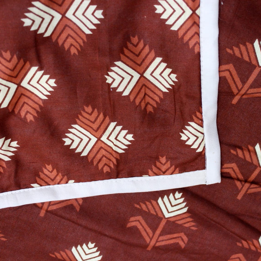 Elba Tree & Floral Pattern Cotton Reversible Dohar, Rust