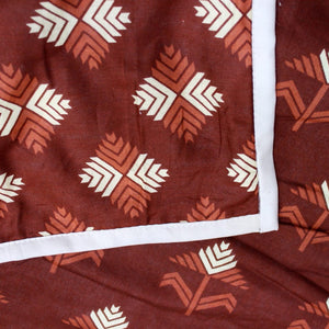 Elba Tree & Floral Pattern Cotton Reversible Dohar, Rust