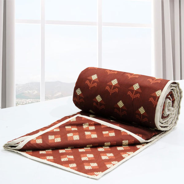 Cozy Elba Tree Floral Pattern 1 Piece Cotton Reversible Ac In Rust at Best Prices