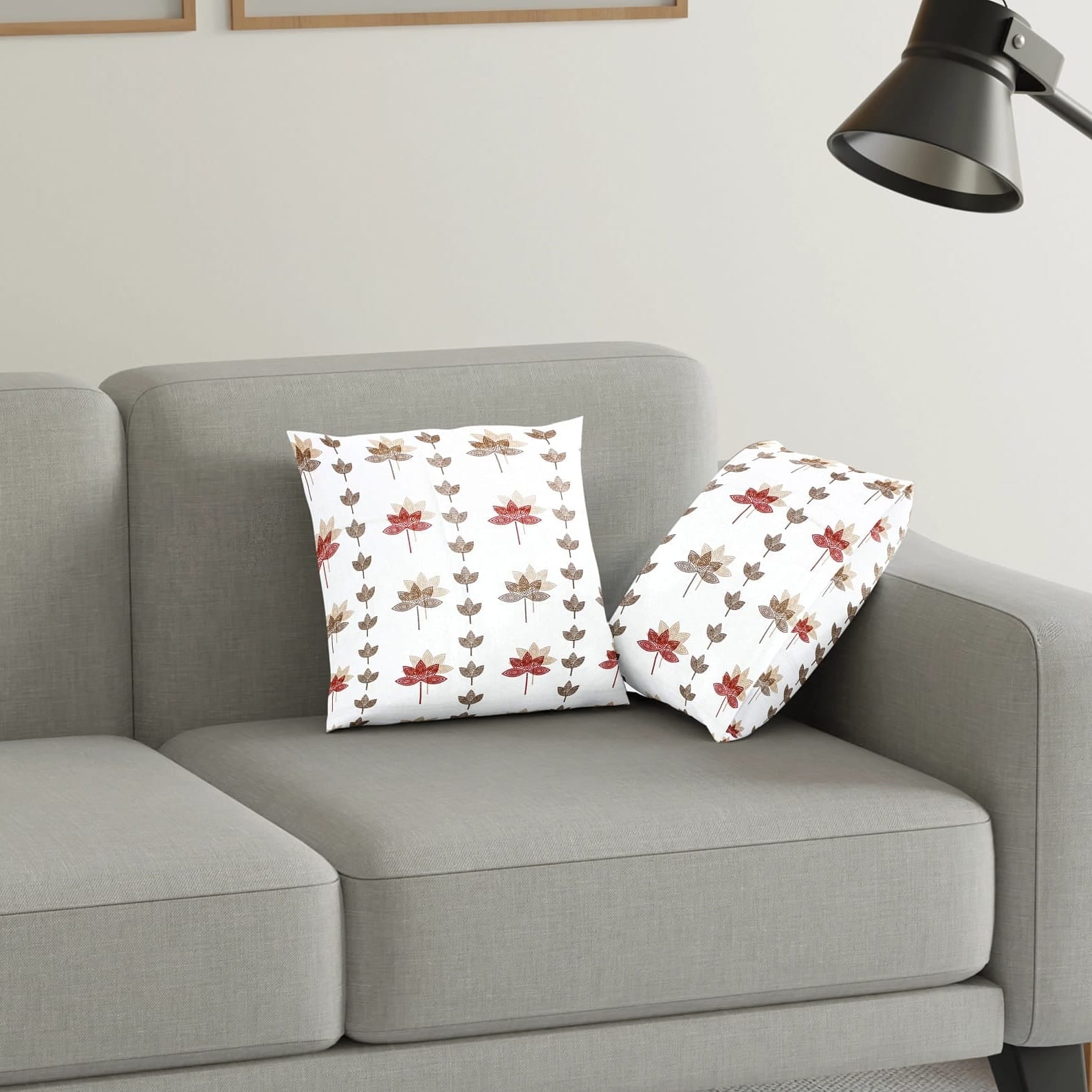 Printed Geometrical Cotton Cushion Cover set - Multicolor